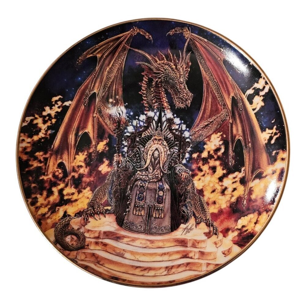 Vtg Franklin Mint DRAGON FIRE Myles Pinkney EDITION PLATE Royal Doulton Rc 2120
